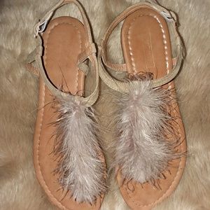 Feathered Flip Flops